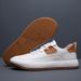 Men's White Sneakers Genuine Leather Casual 2025 Spring New Crooked Head Clown Cowhide Board Shoes Trendy_vogvips.com