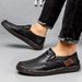 New Fashion Men Casual Shoes Handmade Leather Loafers Comfortable Men's Shoes Quality Split Leather Flat Driving Shoes Size 48_vogvips.com