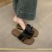 Roman For Women, Flat Outdoor Slippers, 2025 Spring/Summer New Square Toe Slip-On Beach Sandals_vogvips.com