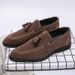 Large Size Business Formal Leather Spring Autumn New Suede Pointed Low-top Slip-on Tassel Casual Men's Shoes_vogvips.com