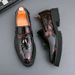 New Hairstylist Business Casual British Pointed Toe Men's Thick Sole Patent Height Increasing Leather Shoes Nightclub_vogvips.com