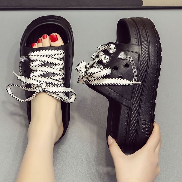 2026 New Outdoor Slippers EVA Summer Thick-Soled Home Height-Increasing Anti-Slip Fashionable Bowknot Women's Shoes_vogvips.com