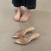 Rhinestone Pointed-toe Sandals For Women, 2026 Summer New Arrival, Elegant Wedge Heel Mules, Polka Dot Soft Outer Wear Mid-heel Sandals_vogvips.com