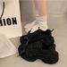 Women's Chunky Platform Sneakers - Rhinestone Studded Retro Dad Shoes With Cross Lace-Up | Thick Cushioned Sole For Streetwear & Hiking_vogvips.com