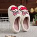 Women's Cozy Fluffy Slippers With Bow And Cherry Print, Non-Slip Indoor House Shoes, Warm Winter Fuzzy Slides For Home Comfort Winter Plush Slippers_vogvips.com