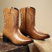 Cross-Border New European And American Western Cowboy Trendy Fashion Men's Shoes Retro Casual Zipper Martin High-Top_vogvips.com