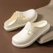 Breathable House Slippers For Indoor Outdoor Women's Soft Soled Outdoor Fashion Slip On Half Slippers_vogvips.com