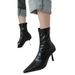 Soft, Soft, Huge, Comfortable, Brown Pointed, Slim, High-heeled, Skinny, Elastic Socks, Boots, Sexy Women's Short Boots_vogvips.com