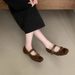 2025 Internet Celebrity Square Toe Women's Autumn New Flat Bowknot Single Ballet Silver Belt Buckle Mary Jane Shoes_vogvips.com