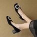 French High Heels Female Temperament Rhinestone One Pedal Black Light Mouth Thick Heel Single Shoes Female_vogvips.com