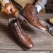 Martin Large Style American Size Work Men's Trendy High-top Motorcycle Short Paratrooper Boots_vogvips.com
