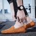Men's Leather Beanie Shoes Men's Plus-size Slip-on Loafers_vogvips.com