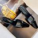 Baotou Sandals Women's 2025 Summer New Style Horseneck Buckle Strap Black High Heels_vogvips.com
