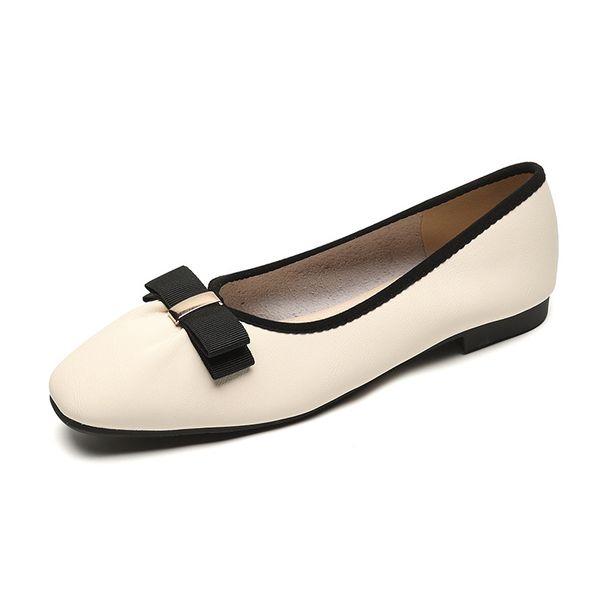 Flat Single Shoes Female Summer Shallow Mouth Fairy Style With Skirt Soft Leather Beanie Shoes Large Size Women's Shoes_vogvips.com