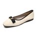 Flat Single Shoes Female Summer Shallow Mouth Fairy Style With Skirt Soft Leather Beanie Shoes Large Size Women's Shoes_vogvips.com