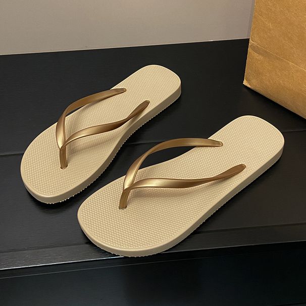 Women's Summer Flip-Flops Outdoor New Soft Sole Non-Slip Solid Color Couple Beach_vogvips.com