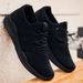 Euro Step All Summer Breathable Cloth Work Soft Sole Non-Slip Pure Black Men's Shoes_vogvips.com