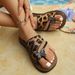 Cross-border Plus-size Leopard Print Slip-on Flat For Women, New Summer Casual Fashion Beach Vacation Sandals_vogvips.com