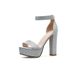 2025 New Women's Shoes With Thick High Heels, Water Diamond Waterproof Platform, Straight Line Sandals_vogvips.com