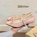 Stunning French-style Beige Mary Jane Patent Shoes, 2025 New Model, Leather Shoes With Bow, Sweet High Heels_vogvips.com