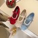 Gentle Mary Jane Shoes Women's French With Skirt Single Shoes Bow Heightening Ballet Shoes_vogvips.com