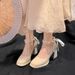 French Platform Waterproof Table Small Mary Jane Single Shoes Women's Bridal Shoes Wedding Shoes Bridesmaid High Heels Spring And Autumn_vogvips.com