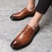 Euro Step Brogue For Men, Autumn New Breathable Casual Black British Business Formal Genuine Leather Versatile Wedding Shoes_vogvips.com