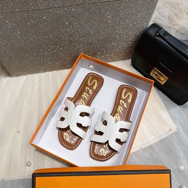 Flat Sandals For Women Summer Outdoor Fashion French Style Ladies Dress Shoes Beach H-Shaped Slippers_vogvips.com