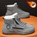 Men's Winter Fleece-Lined High-Top Martin Boots, British Retro Thick-Soled, Extra-Thick Warm Cotton Work Shoes, Ankle Bo_vogvips.com