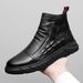 European Warm Series Martin High-top 2025 New Autumn Winter Fleece-lined Cotton British Mid-top Leather Shoes Men's Short Boots_vogvips.com
