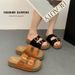 Thick-soled Style For Women, New Summer Outdoor Retro Suede Height-increasing Beach Flat Fashion Sandals_vogvips.com