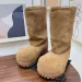Top Quality Alaska Fur High Snow Boots Women Lamb Slip On Half Booties Pumps Heels Round Toe Designer Plaque Ski Comfor_vogvips.com