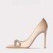 Gentle Champagne Color Satin High Heels 2025 Spring And Summer New Rhinestone Bow Fine High-heeled Single Shoes Women's Dinner Shoes Fashion_vogvips.com