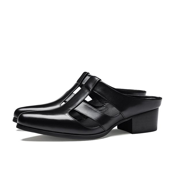Men Half Slipper 5CM High Heels Slid Luxury Loafers Fashion Zapatillas Hombre Casual Sho Sapato Social Masculino_vogvips.com