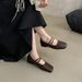 French Evening Silver Single Shoe Women's Flat Bottom 2025 Autumn New Style Fairy Commuting Square Head Shallow Mouth_vogvips.com