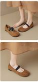 Flat-bottomed Ballet Single Shoes With Mary Jane Shoes, Shallow-mouth Retro Split-toed Pig's Trotters_vogvips.com