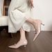 French Pointed Single Shoes Women's Bow Nude Thin Heel Light Mouth Temperament High Heels Women_vogvips.com