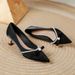 2025 New Pointed Toe French Style High Stiletto Heels Xiuhe Red Wedding Pearl Bowknot Single Shoes Women Mid Heel_vogvips.com