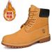 European Warm Series Same Style Ins Yellow Autumn Winter Fleece Lined High Top Men Martin Men's Couple Cotton Shoes Work Boots_vogvips.com