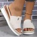 Plus-size Women's Canvas Slippers Wedged Rope Thick Soled Denim Flip-flops_vogvips.com