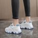 Q7822 New Dad Women 2024 Spring Summer Height Increasing Breathable Thick Sole Mesh White Shoes Versatile For Female_vogvips.com