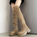 2025 New Thick-Soled Chunky Heel Long For Women, Autumn And Winter Over-the-Knee Suede Slimming High Boots, Riding Boots_vogvips.com