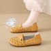 2025 Summer New Soft Surface Versatile Casual Flat Rubber Sole Loafers Breathable Hollow Out Shoes For Women_vogvips.com