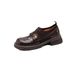 Soft High-End Loafers For Women, Spring And Autumn Thick-Soled Slip-On Lazy JK British Style Small Leather Shoes, Chunky_vogvips.com