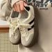 Women's White Platform Sneakers Spring 2026 Style Casual Lace-Up Height Increasing Argande Training Single Shoes_vogvips.com