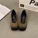 French Evening Wind Square Head Shallow Mouth Thick High Heels Women S Retro Maillard Not Tired Feet Small Leather_vogvips.com
