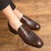 2025 New Men's Pointed Leather Shoes, British And Korean Casual Oversized Hairstylist Trendy Shoes_vogvips.com