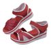 2025 Summer New Thick Bottom Color Blocked Sandals For Women, Comfortable And Casual, Velcro Slope Heel Large Women's_vogvips.com