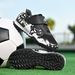 Kids Youth Men’S Football Boots Football Shoes SAIBI New Seamless Flyknit Children's Student Velcro Low-Top Studded Soccer Shoes_vogvips.com