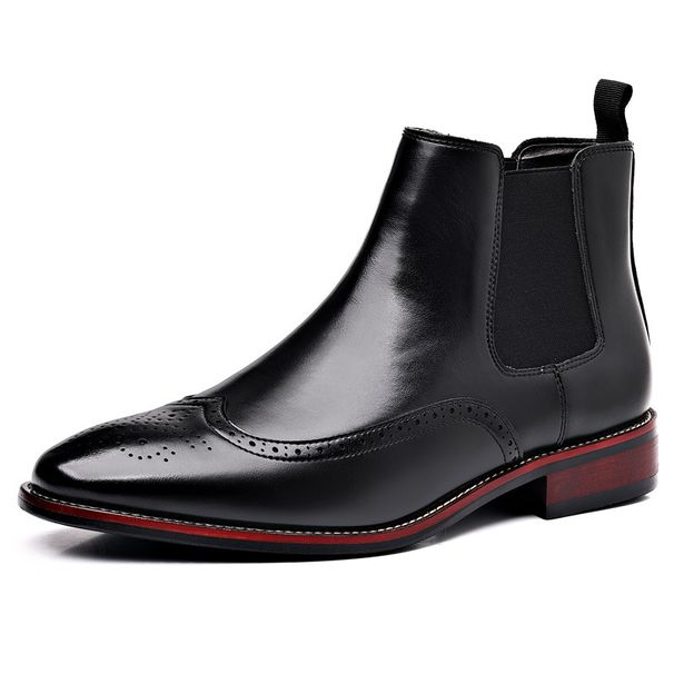 New men's Brock leather boots Fashion trend short boots casual business men's boots_vogvips.com